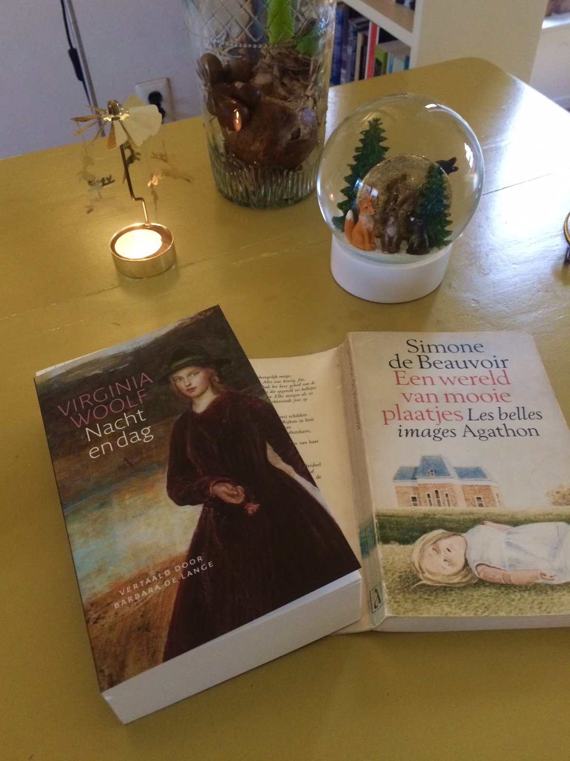 Kerstpudding en mistletoe